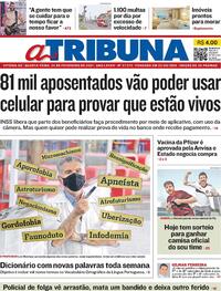 Capa do jornal A Tribuna 24/02/2021