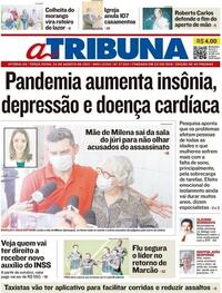 Capa do jornal A Tribuna 24/08/2021