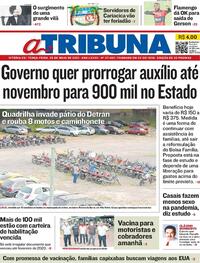 Capa do jornal A Tribuna 25/05/2021
