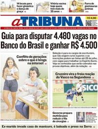Capa do jornal A Tribuna 25/06/2021