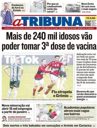 Capa do jornal A Tribuna 26/08/2021