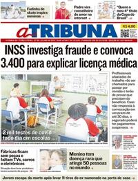 Capa do jornal A Tribuna 27/07/2021