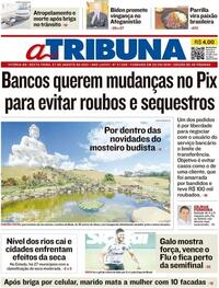 Capa do jornal A Tribuna 27/08/2021