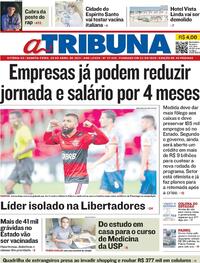 Capa do jornal A Tribuna 28/04/2021