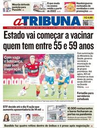 Capa do jornal A Tribuna 28/05/2021