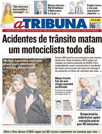 Capa do jornal A Tribuna 28/07/2021