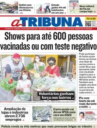 Capa do jornal A Tribuna 28/08/2021
