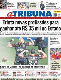 Capa do jornal A Tribuna 29/08/2021