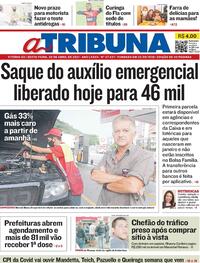 Capa do jornal A Tribuna 30/04/2021