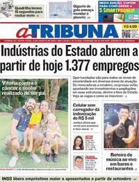 Capa do jornal A Tribuna 12/08/2022