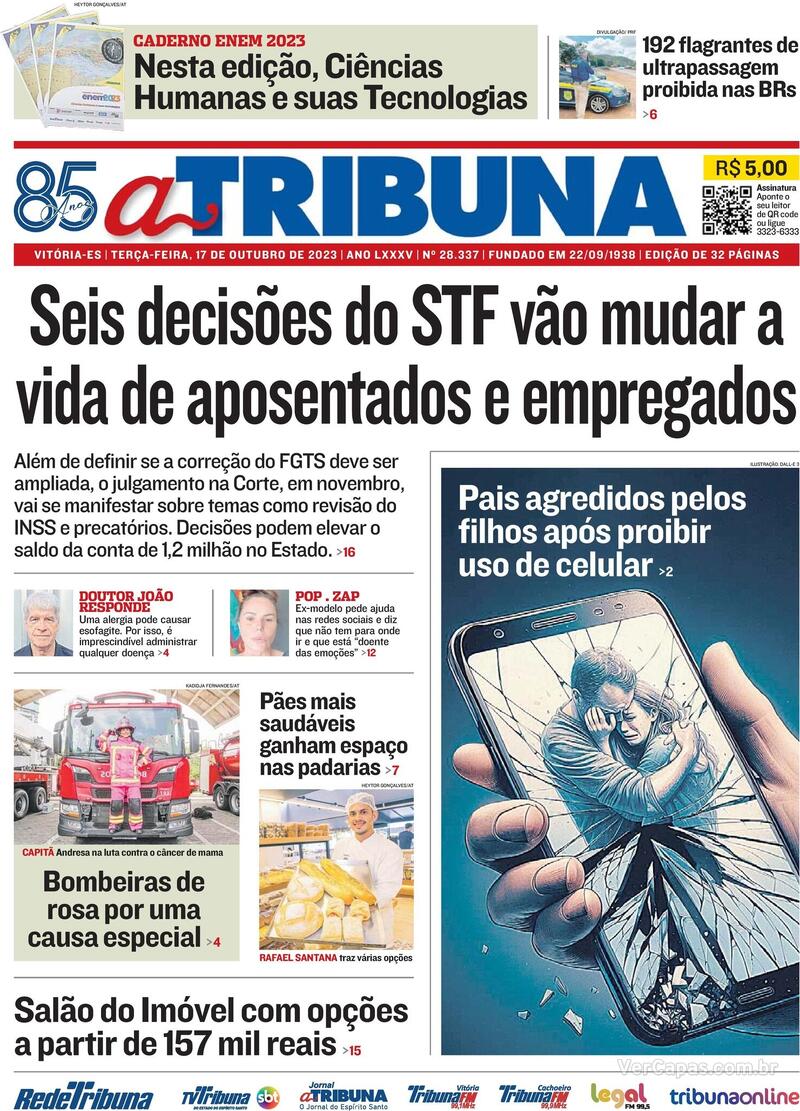 Capa A Tribuna Edição Terça17 De Outubro De 2023 6450