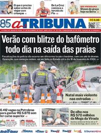 Capa do jornal A Tribuna 27/12/2023