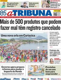 Capa do jornal A Tribuna 28/12/2023