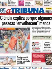 Capa do jornal A Tribuna 31/12/2023