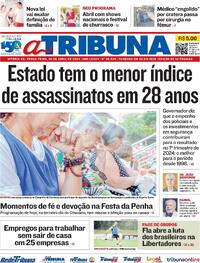 Capa do jornal A Tribuna 02/04/2024
