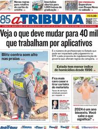 Capa do jornal A Tribuna 03/01/2024