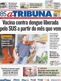 Capa do jornal A Tribuna 04/01/2024