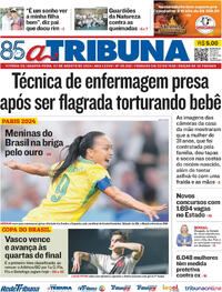 Capa do jornal A Tribuna 07/08/2024