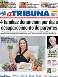 Capa do jornal A Tribuna 08/01/2024