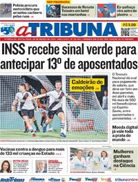 Capa do jornal A Tribuna 08/03/2024