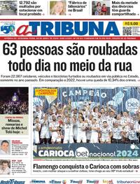 Capa do jornal A Tribuna 08/04/2024