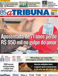 Capa do jornal A Tribuna 08/06/2024