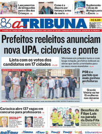 Capa do jornal A Tribuna 08/10/2024