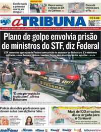 Capa do jornal A Tribuna 09/02/2024