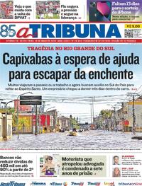 Capa do jornal A Tribuna 10/05/2024
