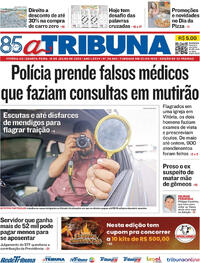 Capa do jornal A Tribuna 10/07/2024