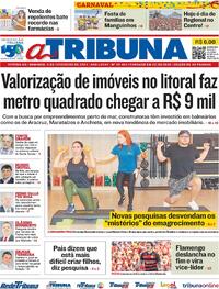 Capa do jornal A Tribuna 11/02/2024