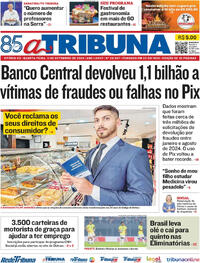 Capa do jornal A Tribuna 11/09/2024