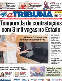 Capa do jornal A Tribuna 12/01/2024