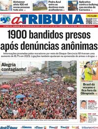 Capa do jornal A Tribuna 12/02/2024