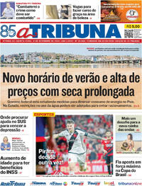 Capa do jornal A Tribuna 12/09/2024