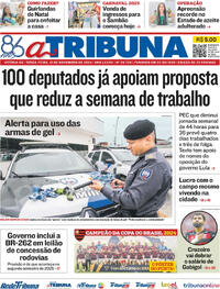 Capa do jornal A Tribuna 12/11/2024