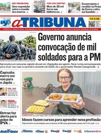 Capa do jornal A Tribuna 13/03/2024