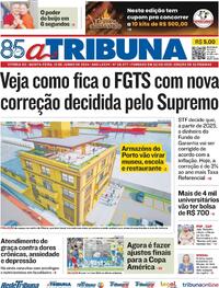 Capa do jornal A Tribuna 13/06/2024
