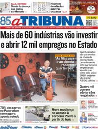 Capa do jornal A Tribuna 13/07/2024