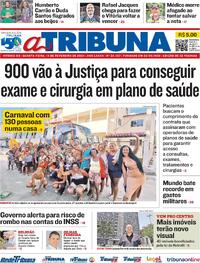 Capa do jornal A Tribuna 14/02/2024