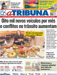 Capa do jornal A Tribuna 14/12/2024