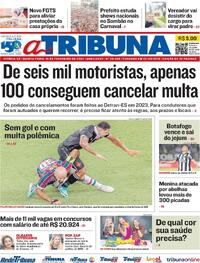 Capa do jornal A Tribuna 15/02/2024