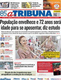 Capa do jornal A Tribuna 15/09/2024