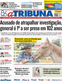 Capa do jornal A Tribuna 15/12/2024