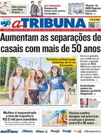 Capa do jornal A Tribuna 16/01/2024