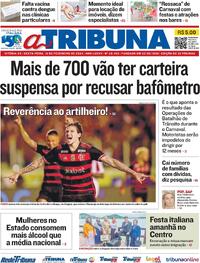 Capa do jornal A Tribuna 16/02/2024