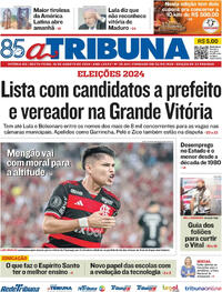 Capa do jornal A Tribuna 16/08/2024