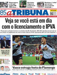 Capa do jornal A Tribuna 16/09/2024