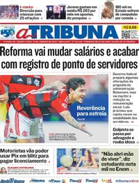 Capa do jornal A Tribuna 18/01/2024