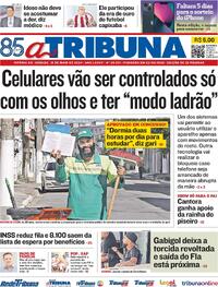Capa do jornal A Tribuna 18/05/2024